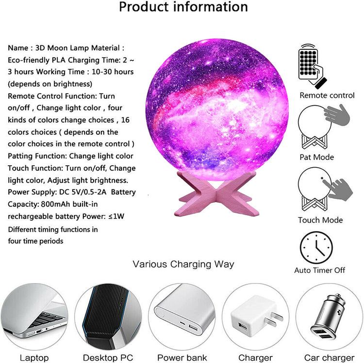a pink and purple moon lamp