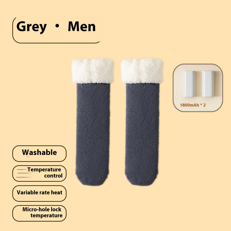 a pair of grey socks with white fur