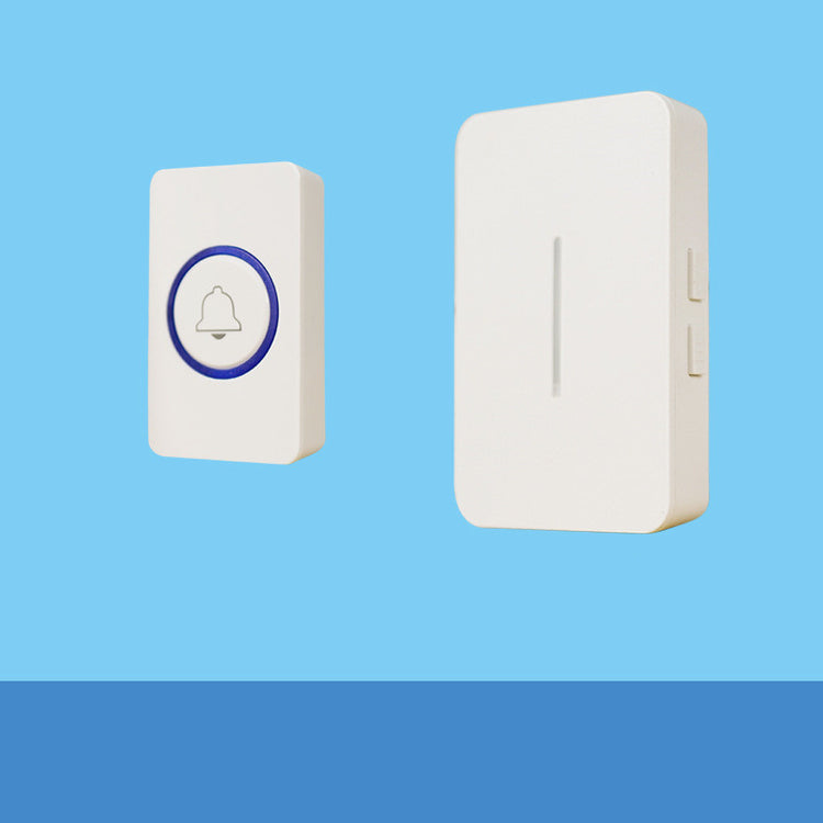 a white rectangular object with a blue button