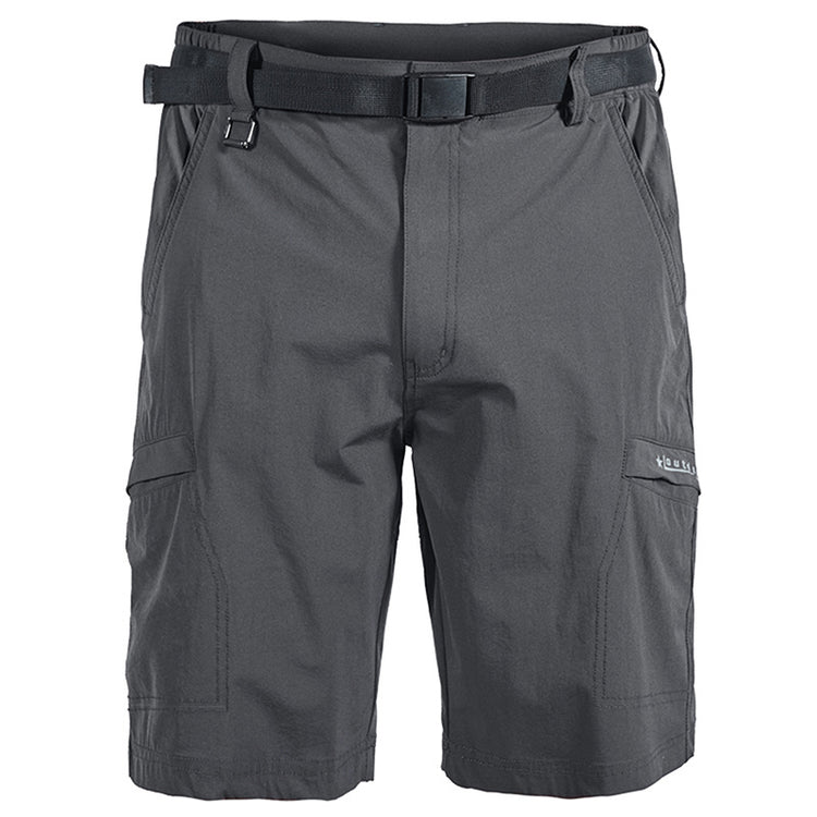 a grey shorts with a belt
