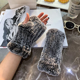 Women's Rex Rabbit-Fur Winter Gloves