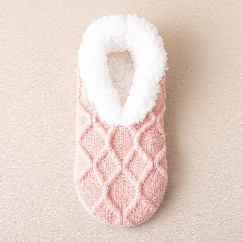 a pink and white sock