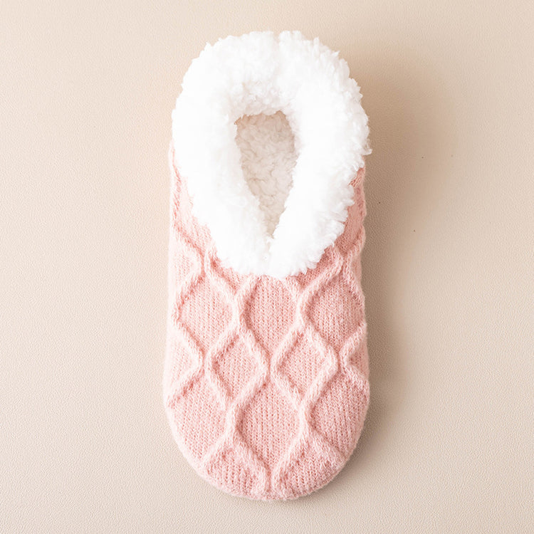 a pink and white sock
