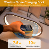 Touch-Control Bedside Lamp with Clock and Wireless Charging
