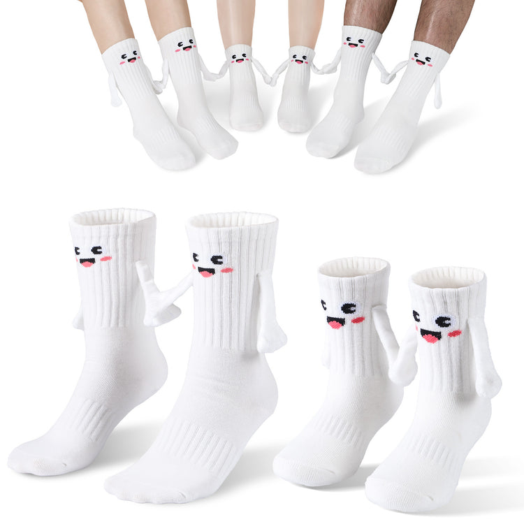 a group of socks with faces on them