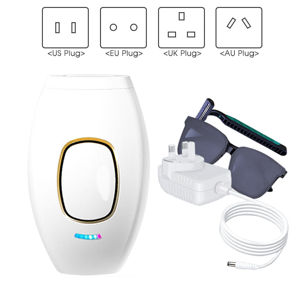 a white device with a cord and sunglasses