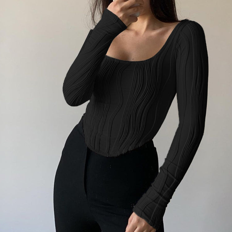 a woman in black shirt