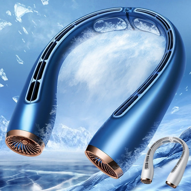 a blue and white earpiece