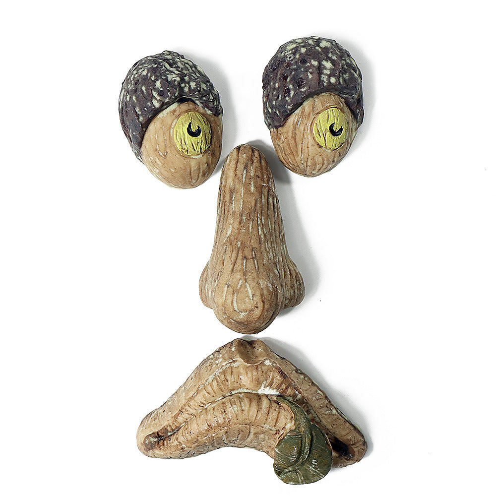 a face made out of nuts