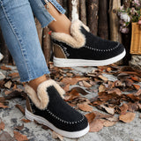 Women's Plus-Size Fleece-Lined Flat Winter Shoes