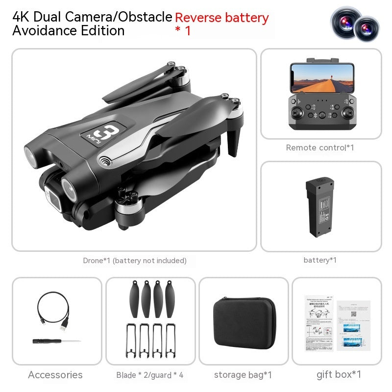 a black drone with a remote control