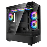 Mid-Tower ATX Gaming PC Case with Dual Glass Panels and 6 ARGB Fans