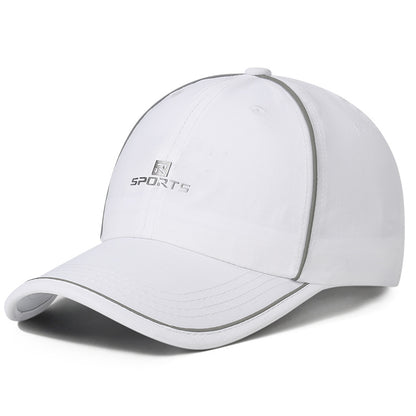 The New Style Fluorescent Strip Beanie Baseball Cap With A Curved Brim And A Chin Strap, In Korean Version, Is Suitable For Outdoor Cycling.