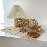 Retro Amber Embossed Crystal Glass