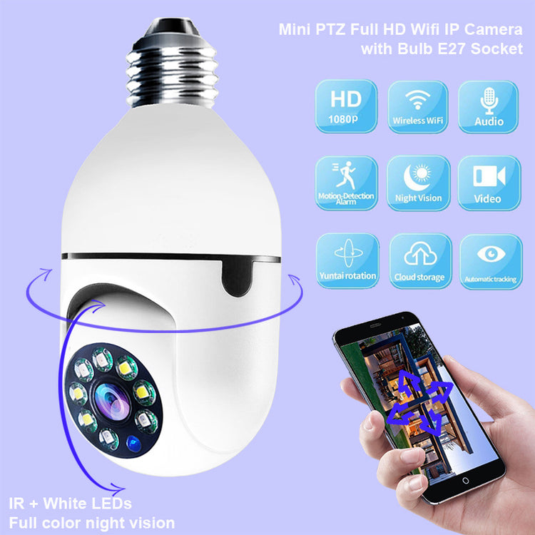 a white camera with a cell phone