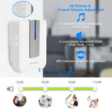 Waterproof Wireless Doorbell with 1,000-Foot Range