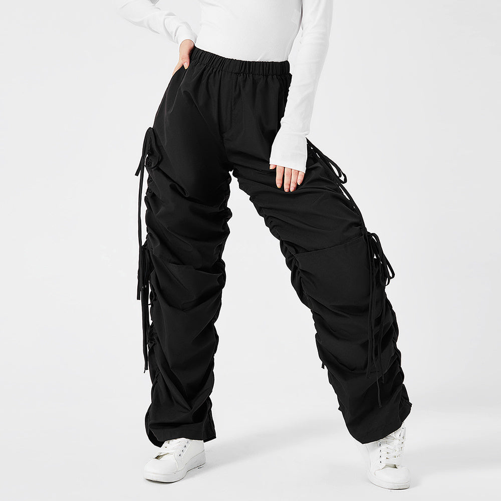 a person wearing black pants