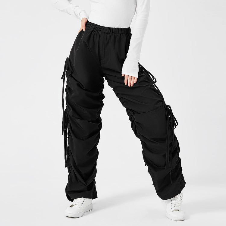 a person wearing black pants
