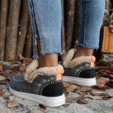 Women's Plus-Size Fleece-Lined Flat Winter Shoes