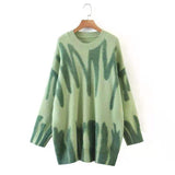 Women's Loose Printed Knit Sweater