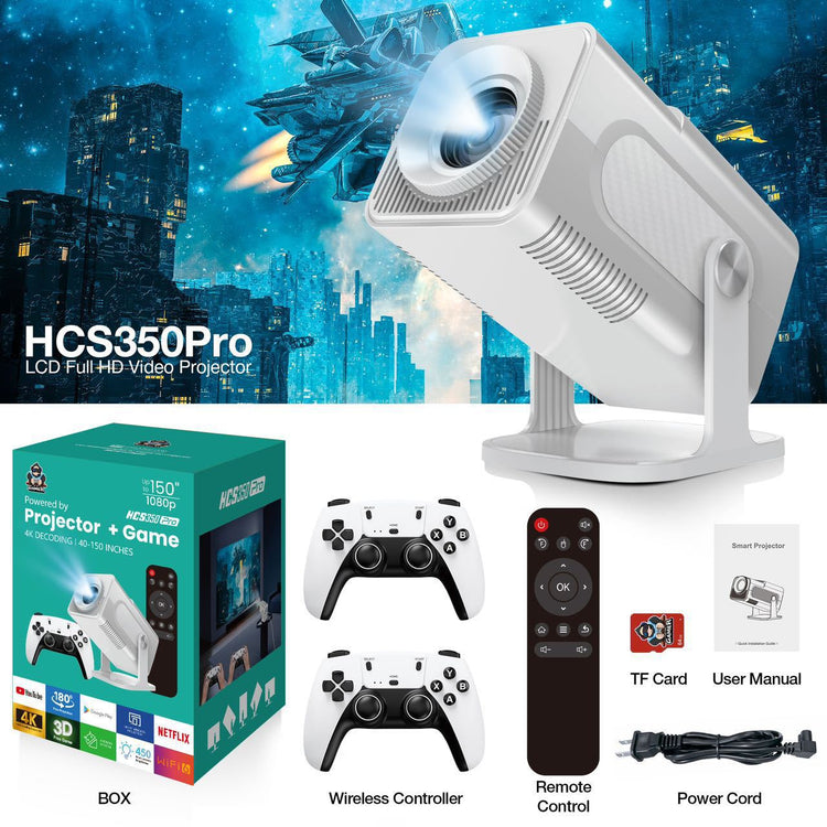 a video game projector and remote control