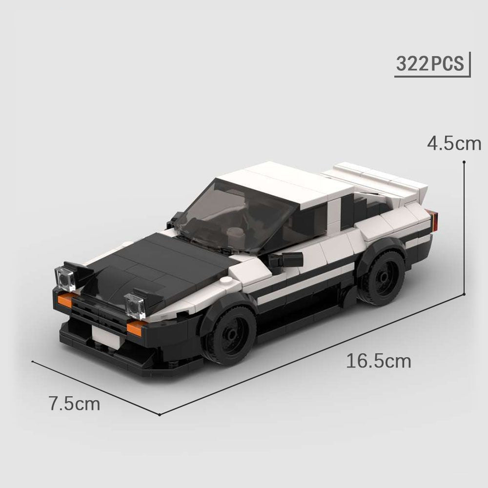 a white and black toy car