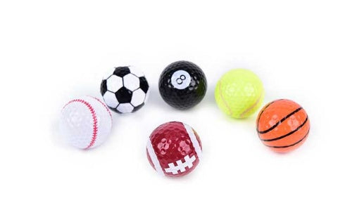 a group of different colored balls