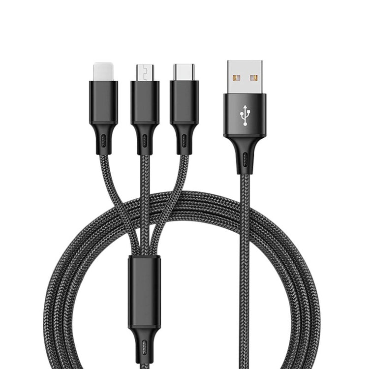 a black cable with different type of usb cables