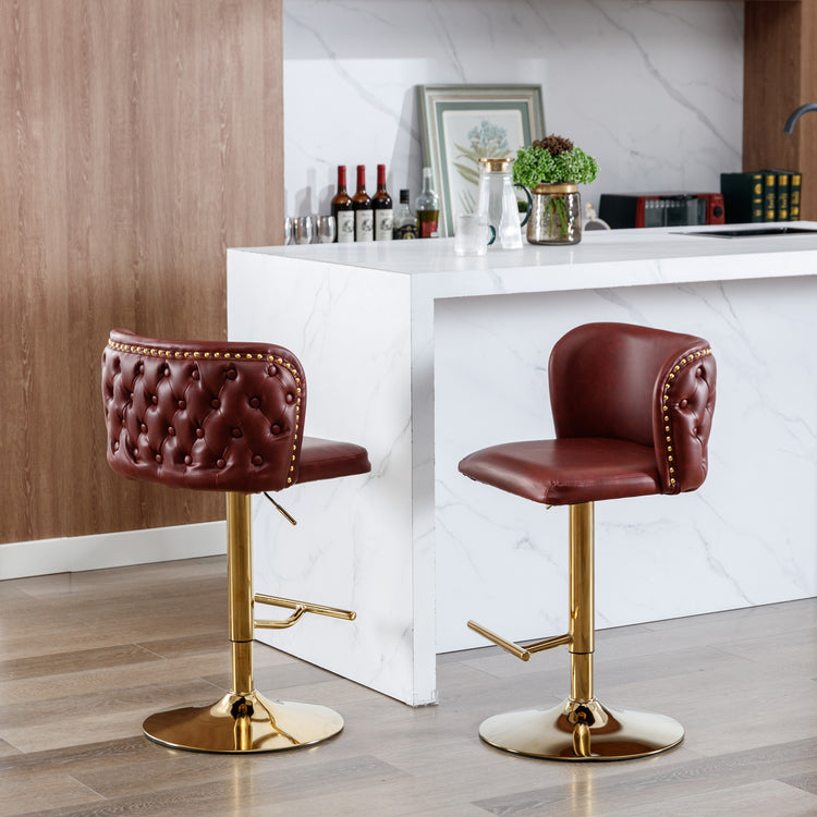 two chairs next to a counter