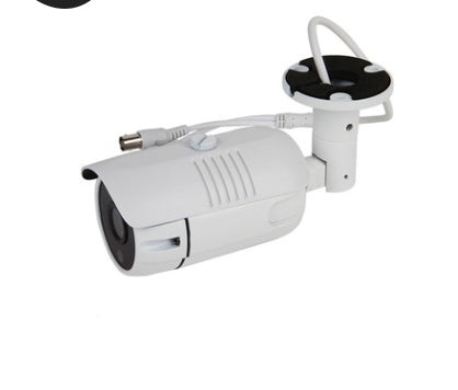 a white camera with a cable