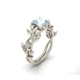 Zircon Leaf-Design Fashion Ring