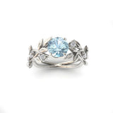 Zircon Leaf-Design Fashion Ring