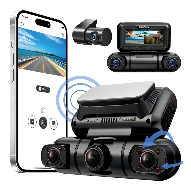 a car camera and a phone