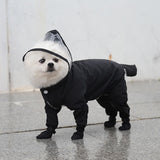 Four-Legged Waterproof Dog Raincoat with Booties