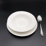 Fine Julia Porcelain Deep Plate Dinnerware Set For 6 Including 10" Charger Plate