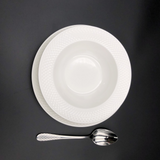 Fine Julia Porcelain Deep Plate Dinnerware Set For 6 Including 10" Charger Plate