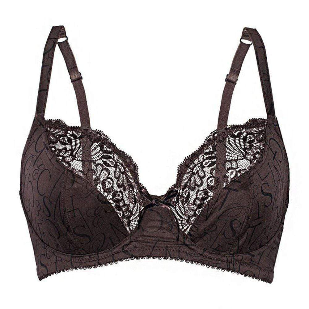 a brown garment with black lace