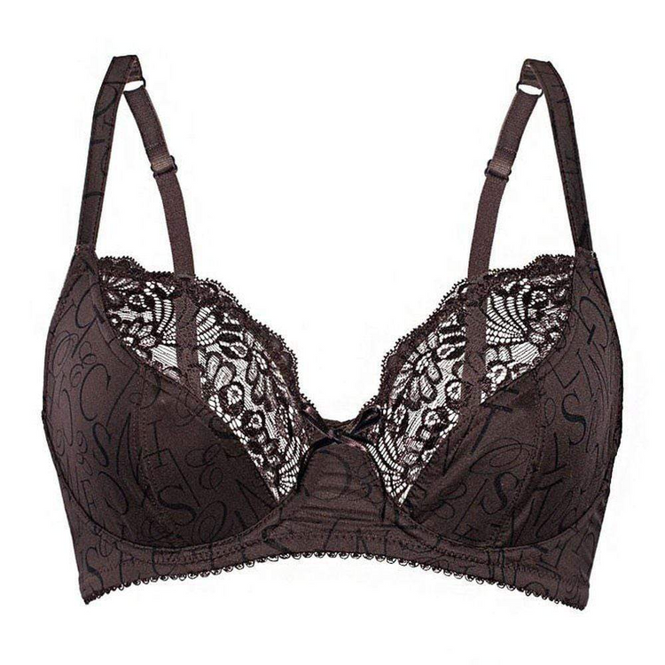 a brown garment with black lace