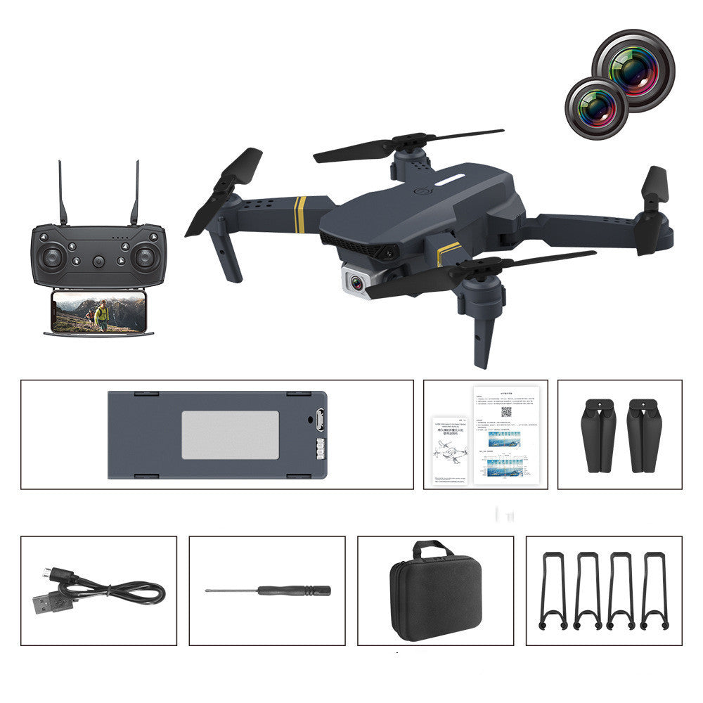 a drone with a camera and accessories