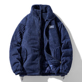 Winter Corduroy Cotton-padded Coat Warm Stand Collar Zipper Jacket Casual Outdoor Streetwear Men's Clothing