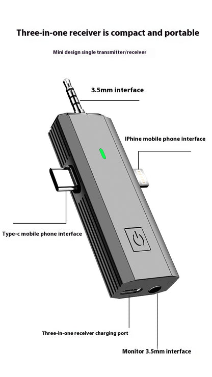 S17 Wireless Three-in-one Neckline Clip Microphone Receiver