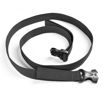 a black strap with a black buckle