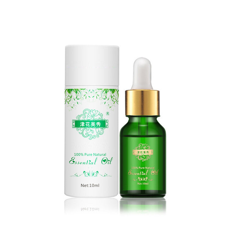 a bottle of essential oil and a dropper