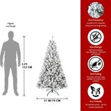 Snow-Flocked Artificial Christmas Tree with Foldable Base