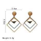 Korean Elegant Long Hanging Earrings for Women Simple Hollow Hyperbole Earings Metal Triangle Jewelry Personality Drop Ear Ring