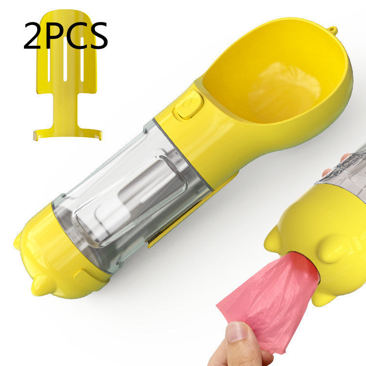 a yellow plastic container with a plastic bag in it