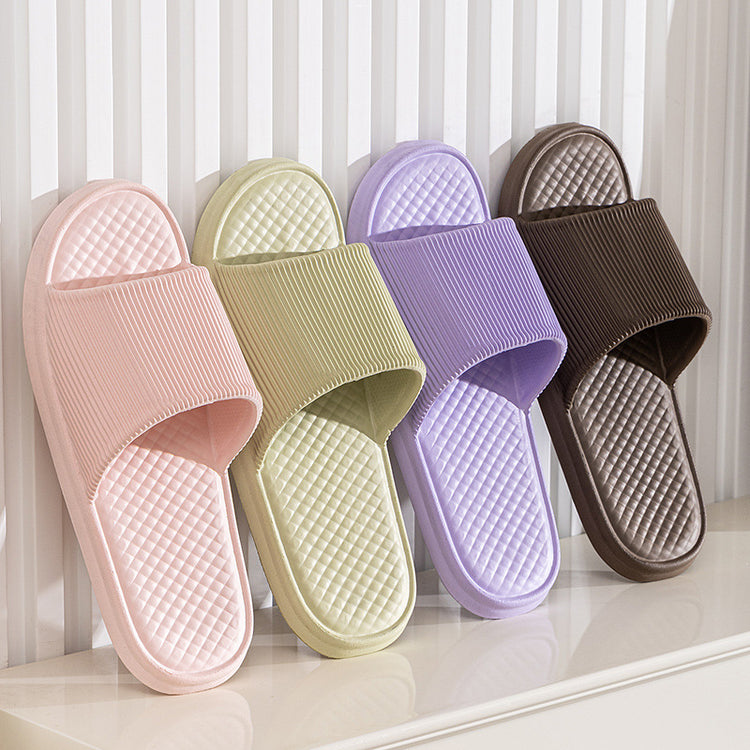 a group of colorful slippers