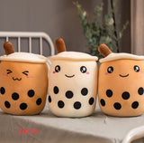 Strawberry Milk Tea Plush Toy Pillow