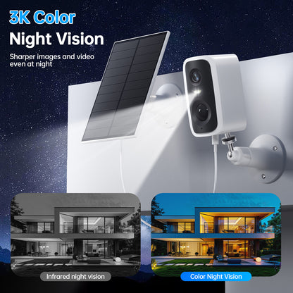 Solar Battery WIFI Camera 2K Human Detection Waterproof Mini CCTV With 5000mAh Battery With Solar Panel