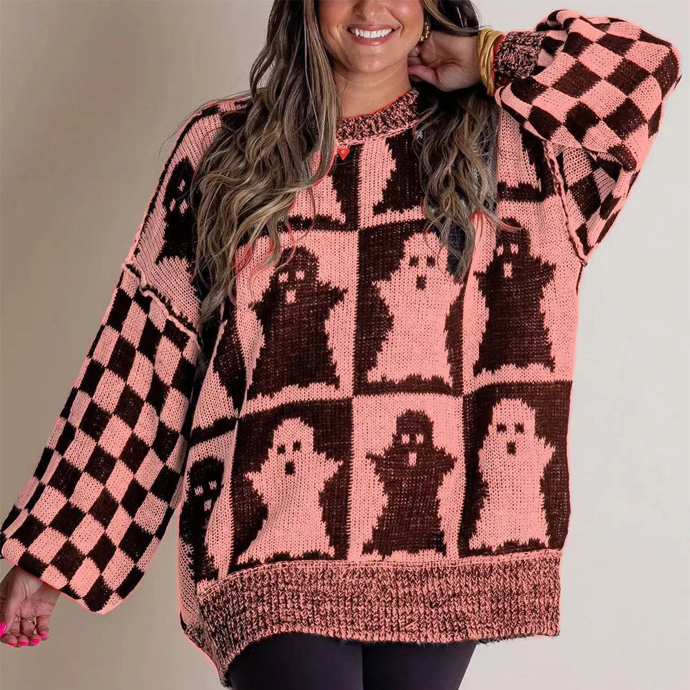 a woman wearing a sweater